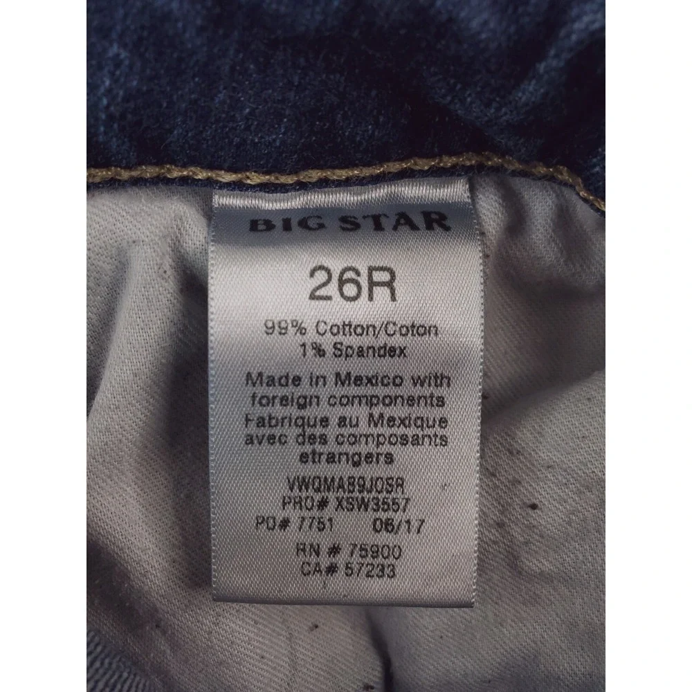 Big Star Jeans Womens 26‎ Maddie Bootcut Y2K Low Rise Distressed Stretch Denim